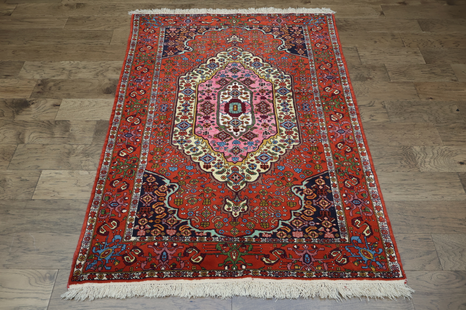 Wool & Silk Red Turkoman Persian Area Rug 4x6