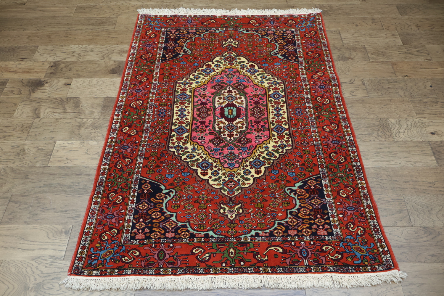Wool & Silk Red Turkoman Persian Area Rug 4x6