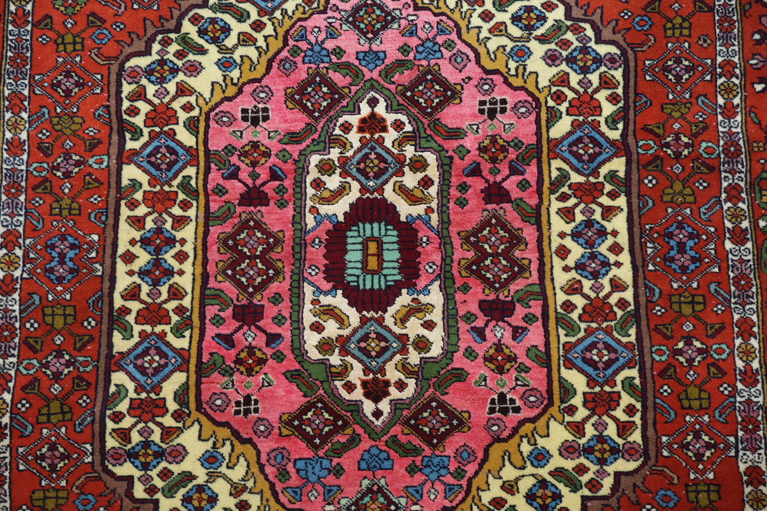 Wool & Silk Red Turkoman Persian Area Rug 4x6