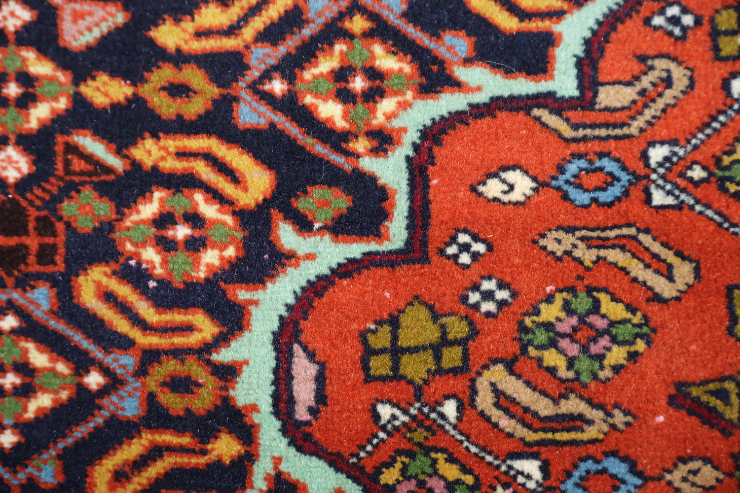 Wool & Silk Red Turkoman Persian Area Rug 4x6