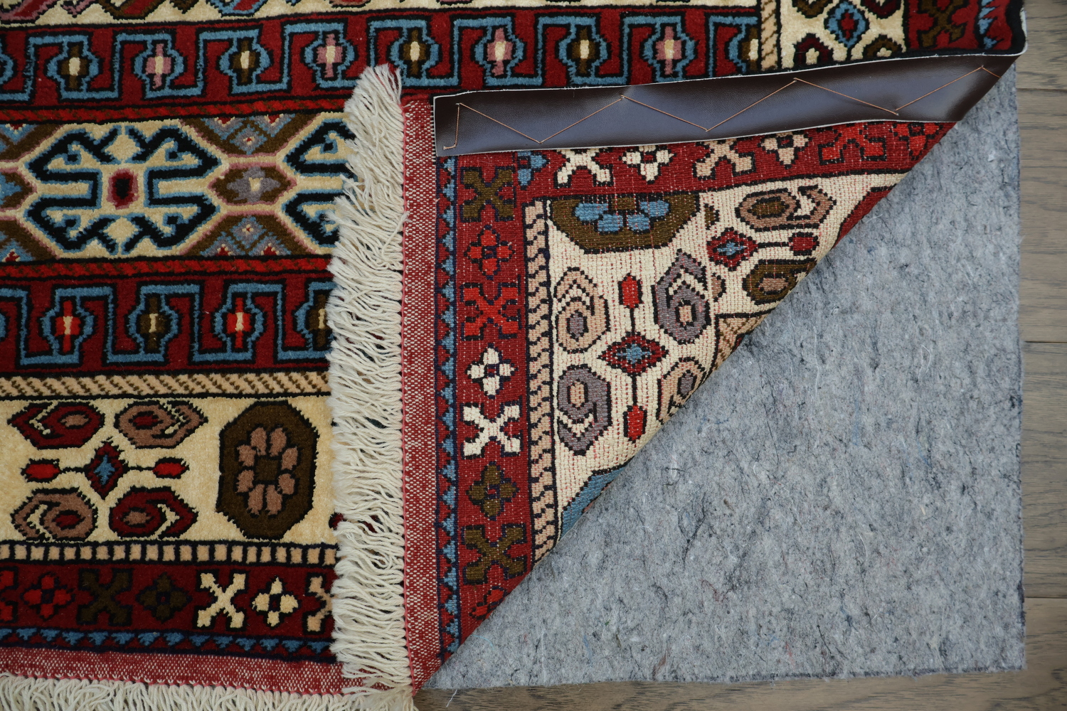 Wool & Silk Geometric Turkoman Persian Area Rug 4x6