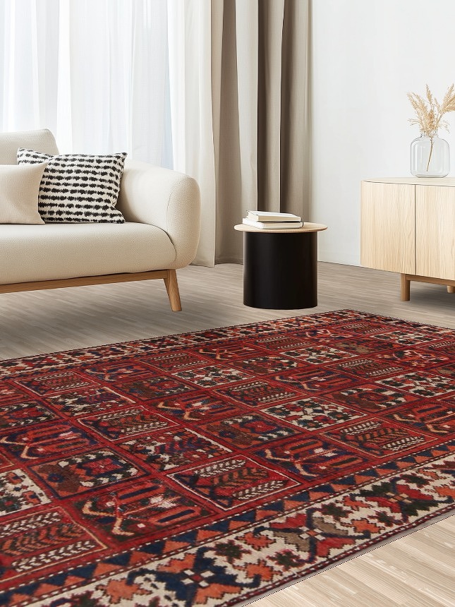 Antique Garden Design Bakhtiari Persian Area Rug 6x10