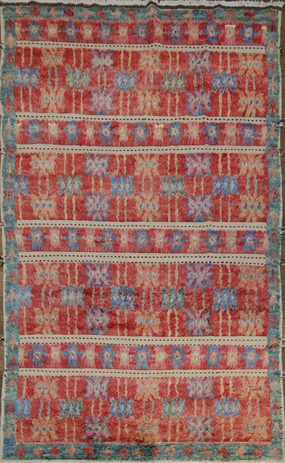 Geometric Plush Shaggy Moroccan Area Rug 6x10
