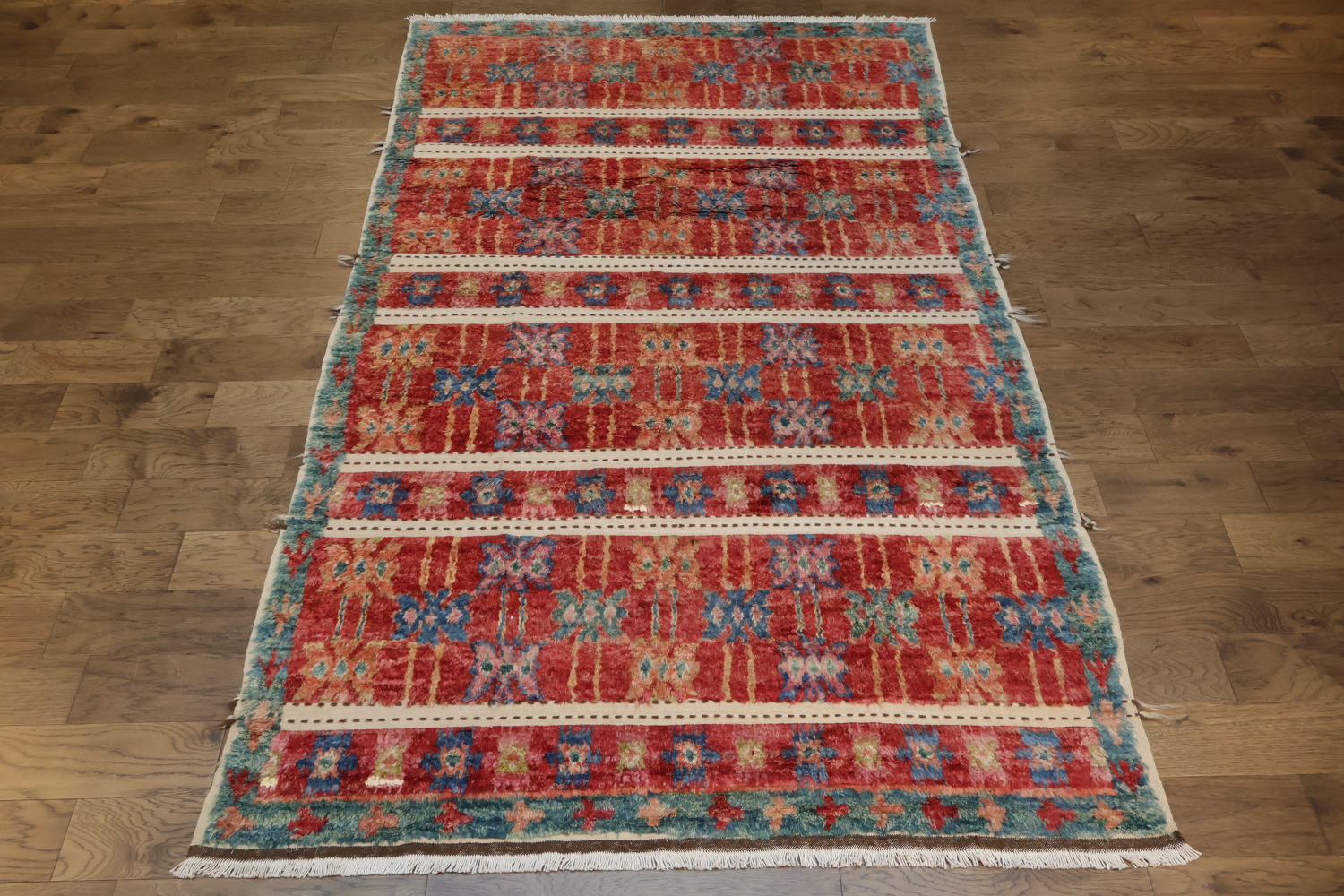 Geometric Plush Shaggy Moroccan Area Rug 6x10