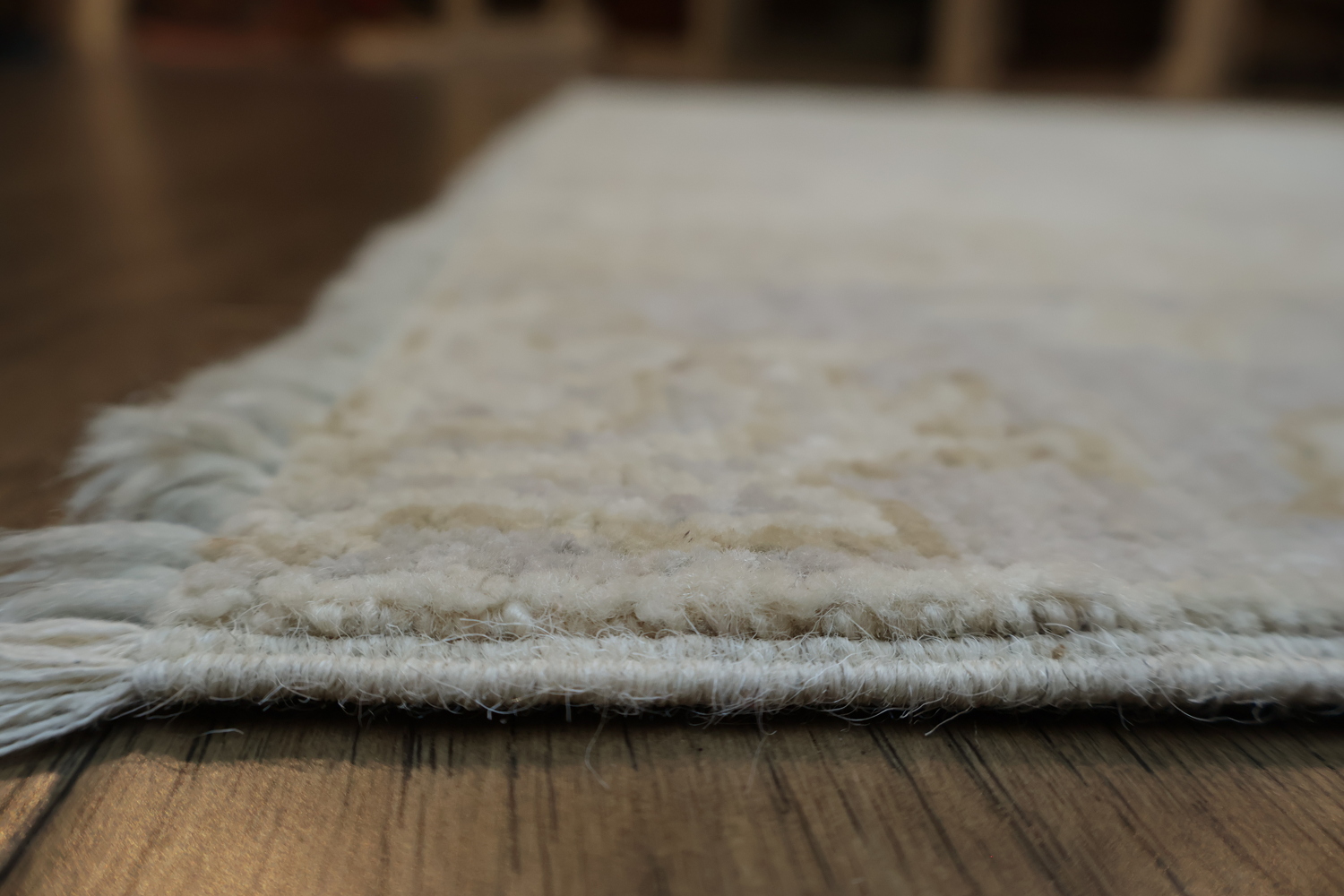 Luxurious Beige and Blue Oushak Turkish Rug with Elegant Floral Patterns 5x6