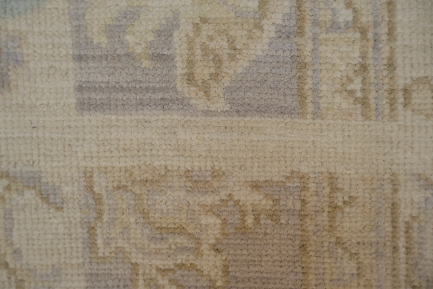 Luxurious Beige and Blue Oushak Turkish Rug with Elegant Floral Patterns 5x6