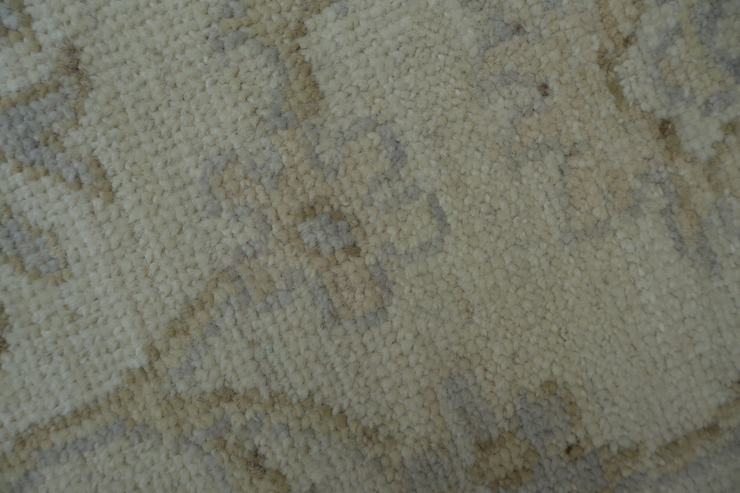 Elegant Faded Blue and Beige Floral Mortar Patterned Oushak Turkish Rug 5x6