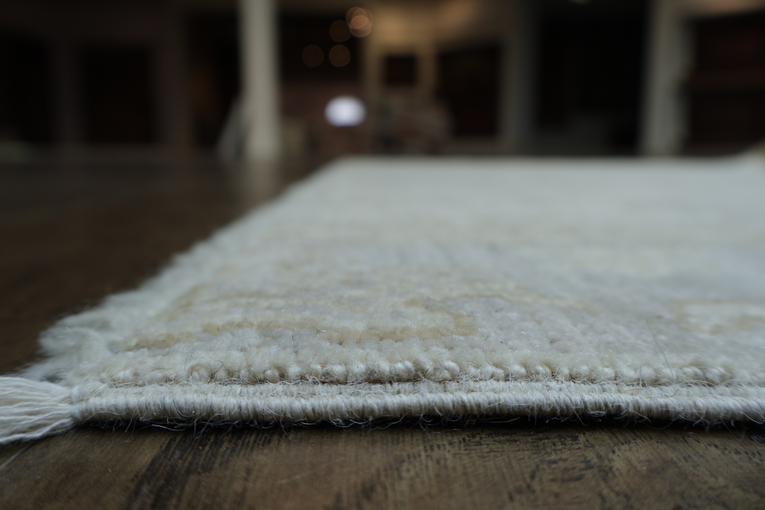 Elegant Faded Blue and Beige Floral Mortar Patterned Oushak Turkish Rug 5x6