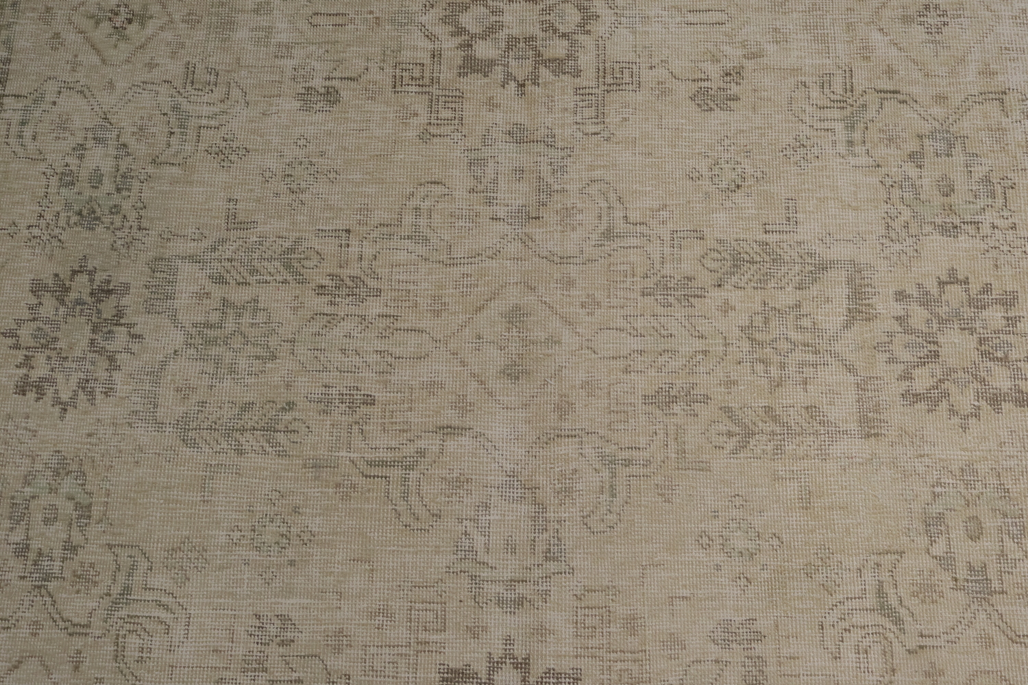 Muted Beige Gray Tabriz Distressed Persian Area Rug 6x9