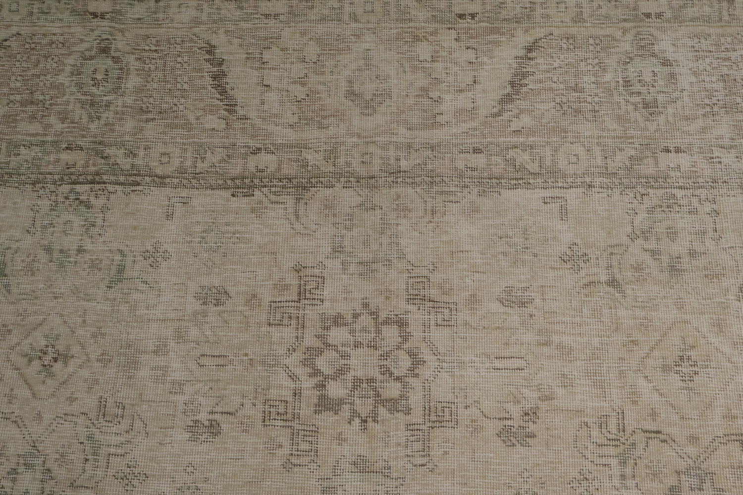 Muted Beige Gray Tabriz Distressed Persian Area Rug 6x9