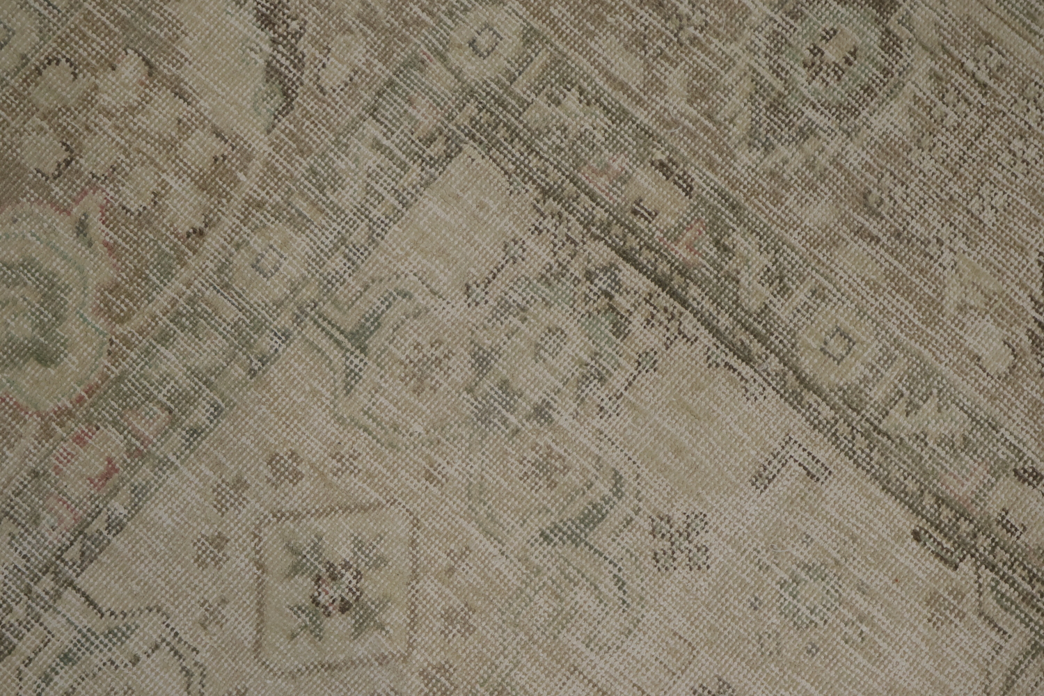 Muted Beige Gray Tabriz Distressed Persian Area Rug 6x9
