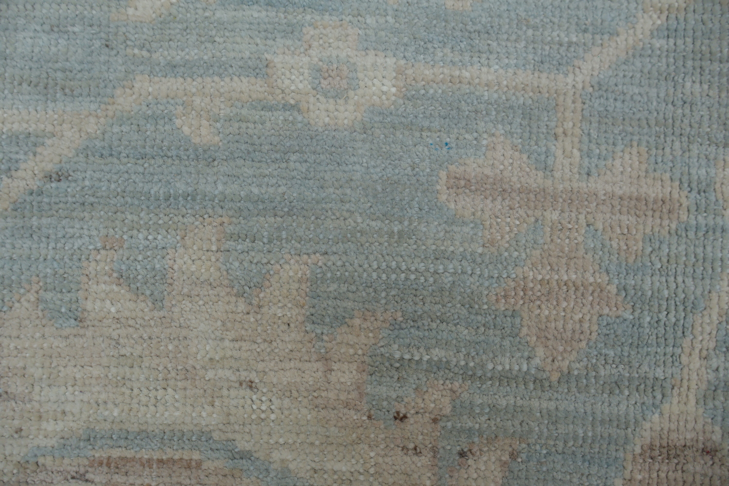 Elegant Sky Blue Oushak Turkish Rug with Intricate Floral Patterns 5x9