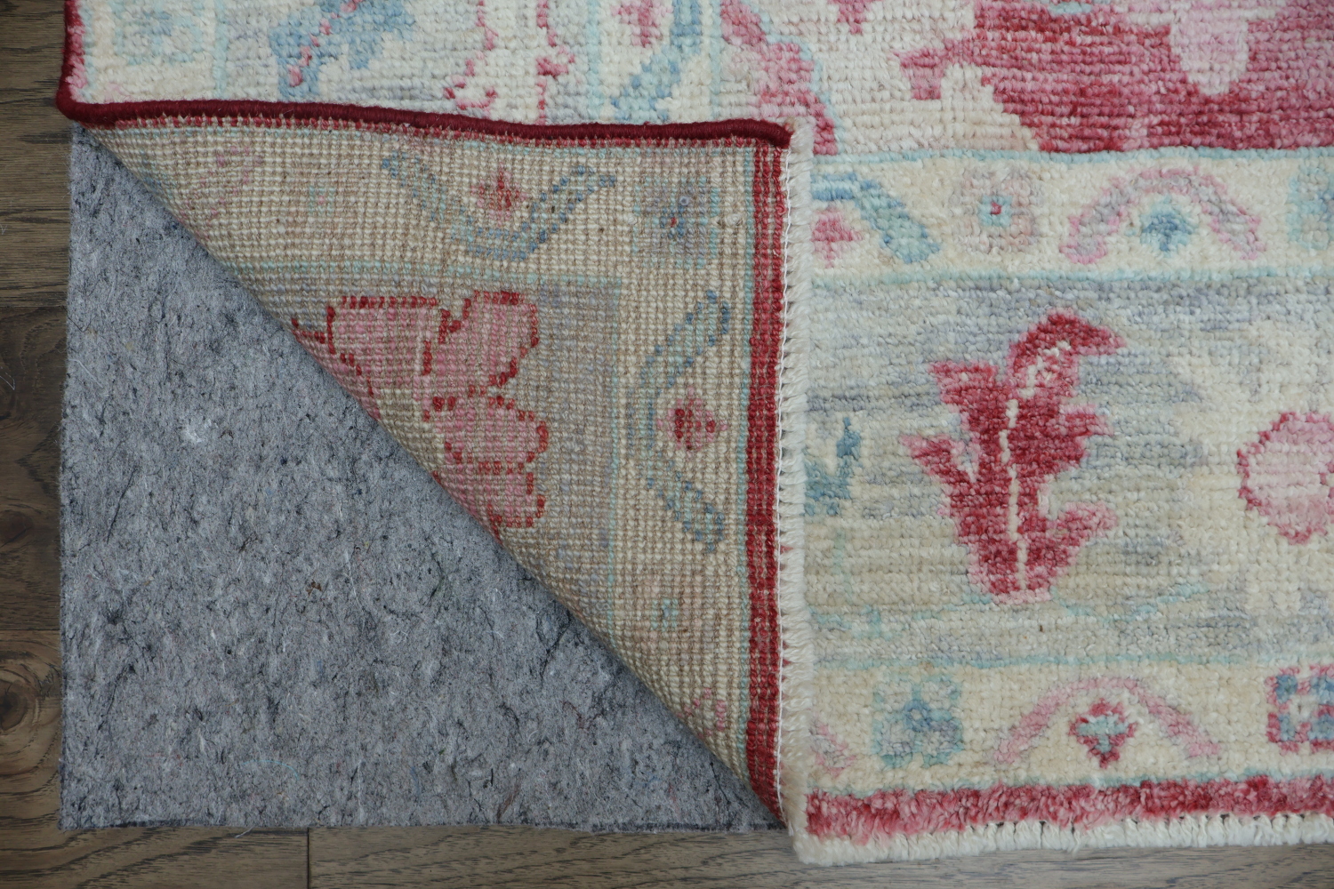 Elegant Floral Red Oushak Turkish Rug with Timeless Vintage Aesthetic and Soft Hues 6x9