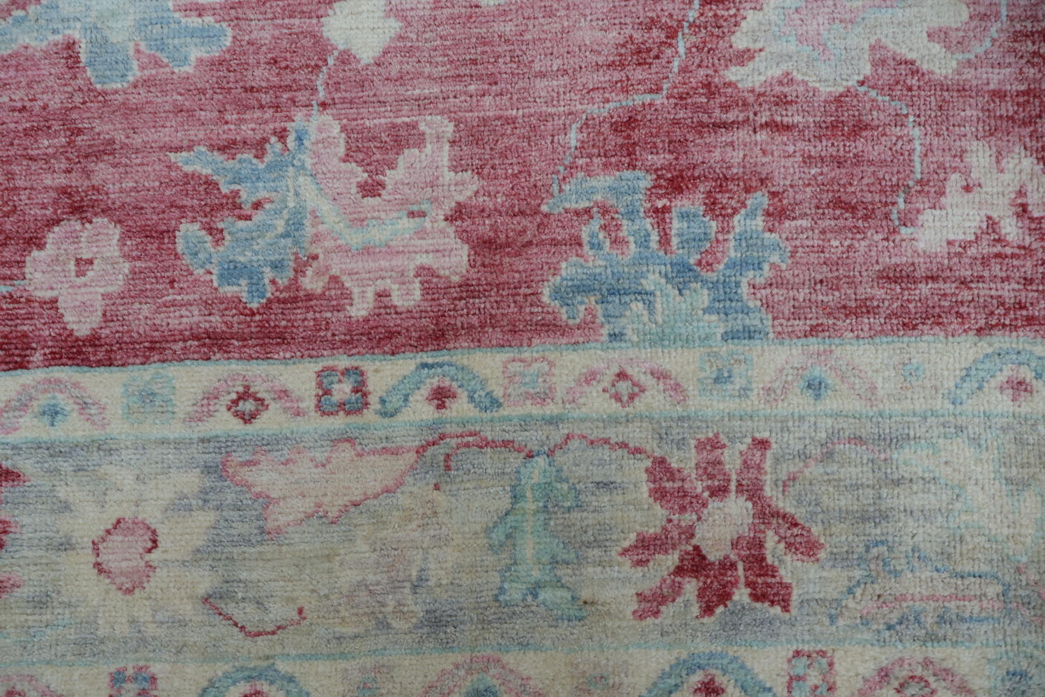 Elegant Floral Red Oushak Turkish Rug with Timeless Vintage Aesthetic and Soft Hues 6x9