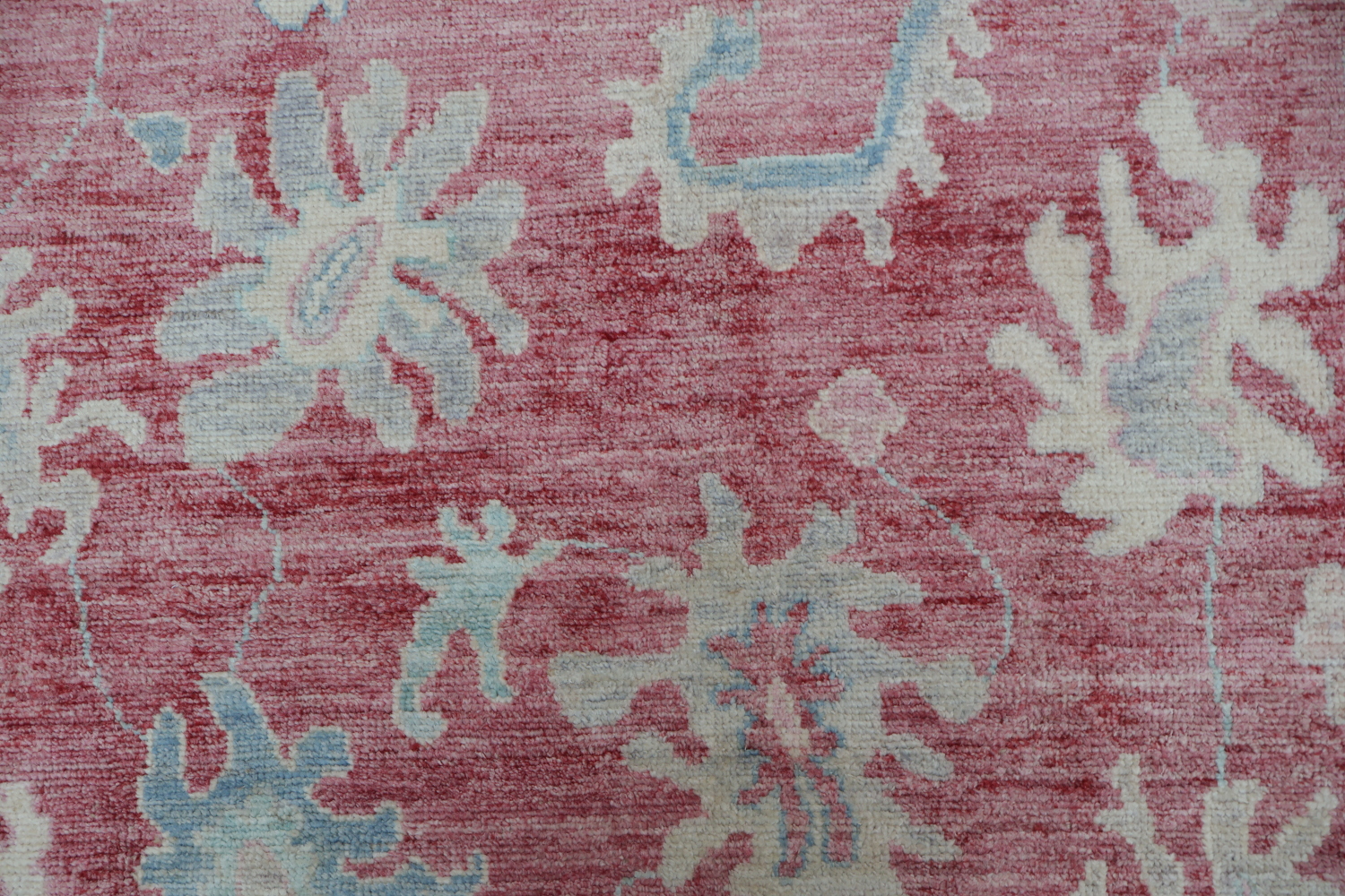 Elegant Floral Red Oushak Turkish Rug with Timeless Vintage Aesthetic and Soft Hues 6x9