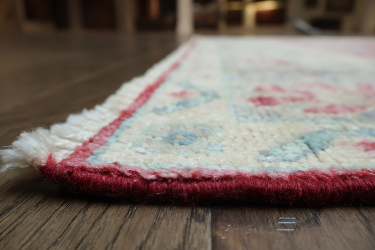 Elegant Floral Red Oushak Turkish Rug with Timeless Vintage Aesthetic and Soft Hues 6x9