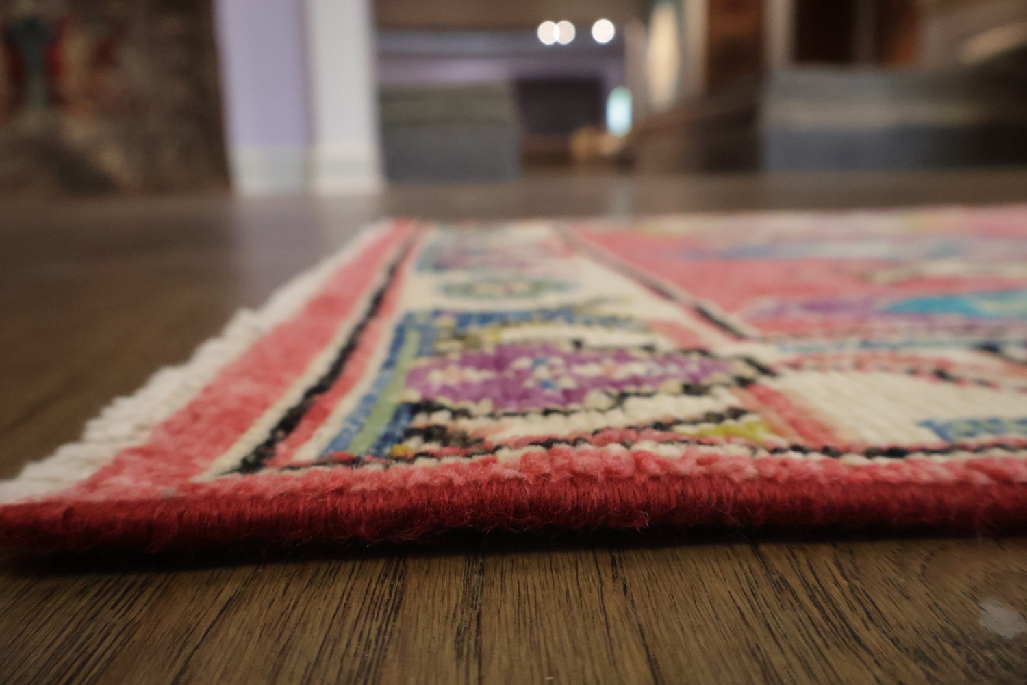Vegetable Dye Colorful Oushak Turkish Runner Rug for Hallways 3x13