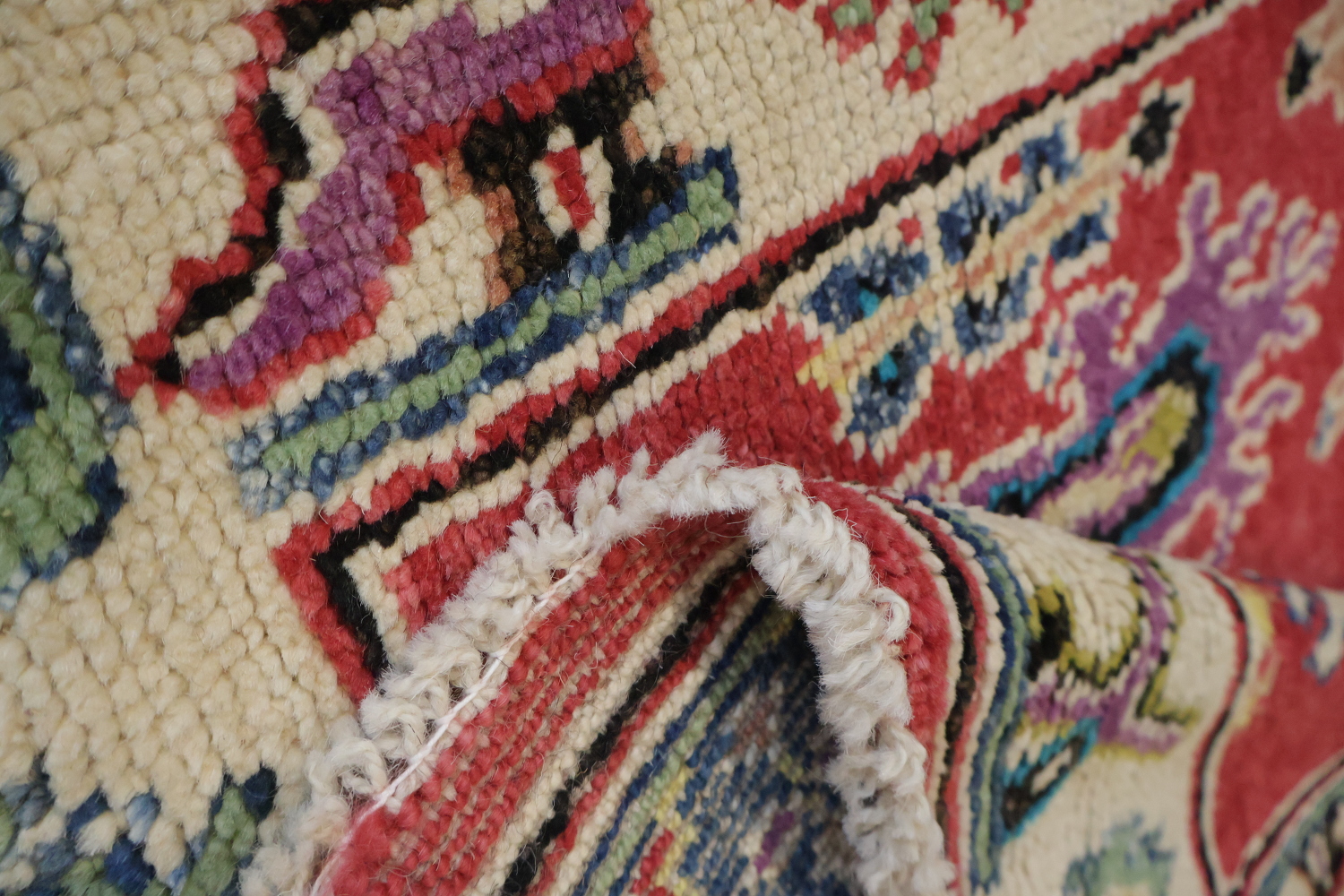 Vegetable Dye Colorful Oushak Turkish Runner Rug for Hallways 3x13