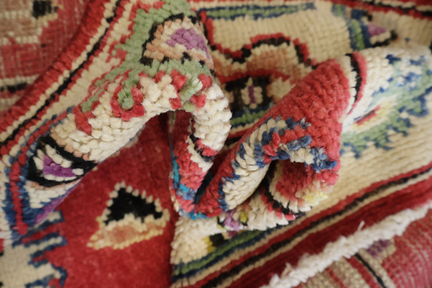 Vegetable Dye Colorful Oushak Turkish Runner Rug for Hallways 3x13