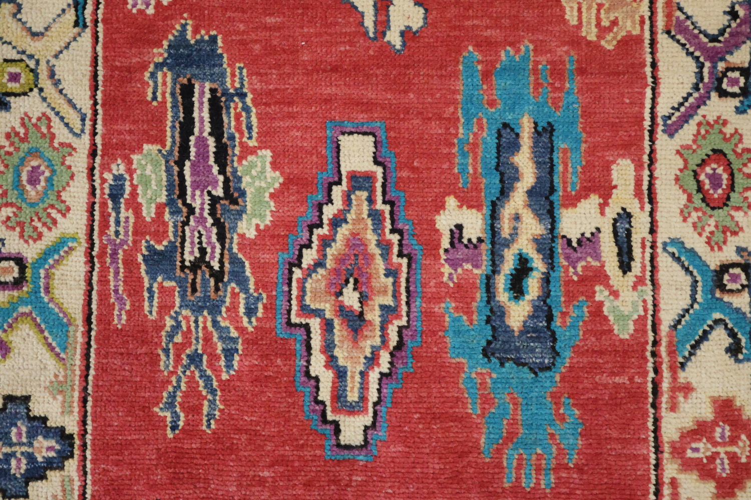 Vegetable Dye Colorful Oushak Turkish Runner Rug for Hallways 3x13