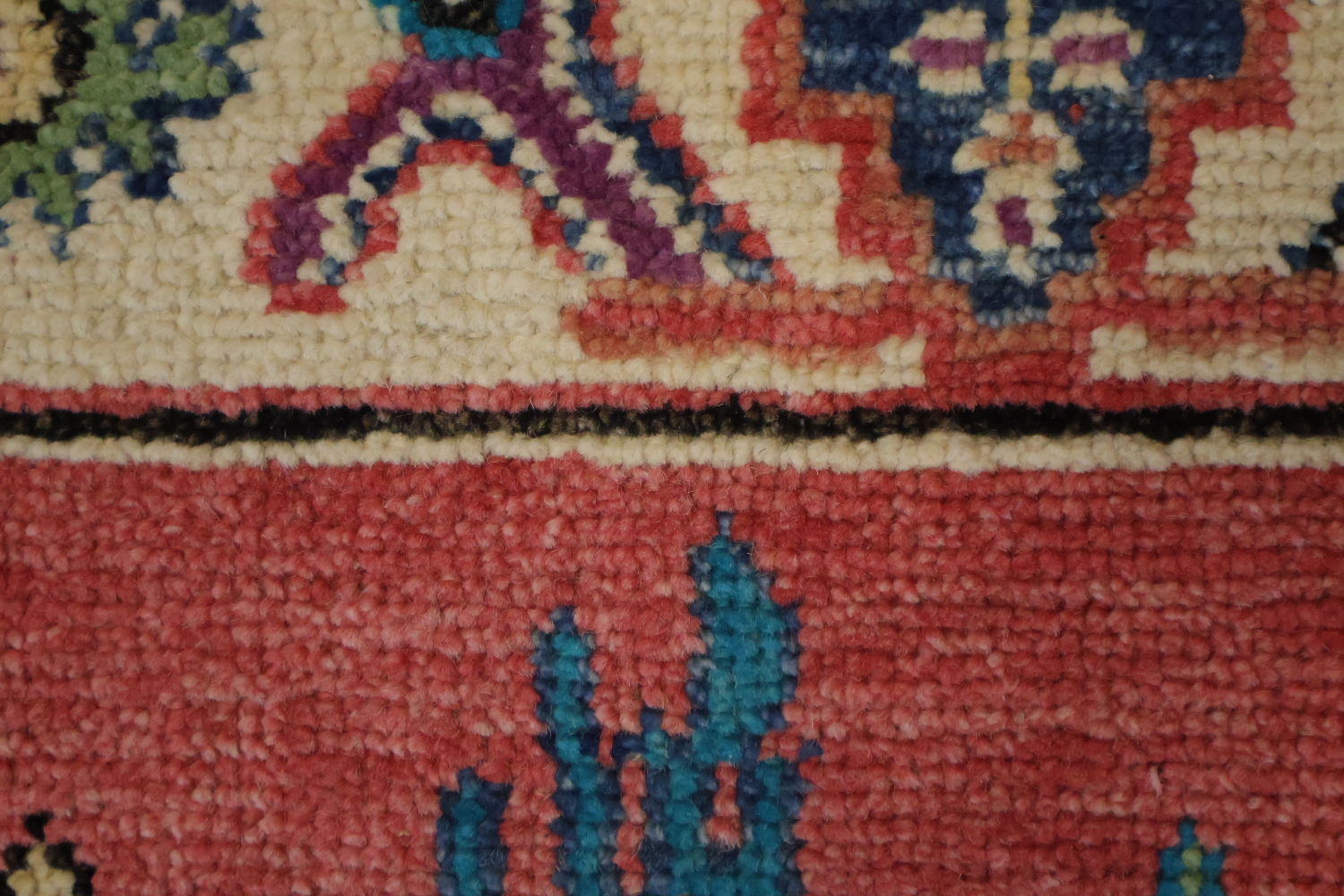 Vegetable Dye Colorful Oushak Turkish Runner Rug for Hallways 3x13