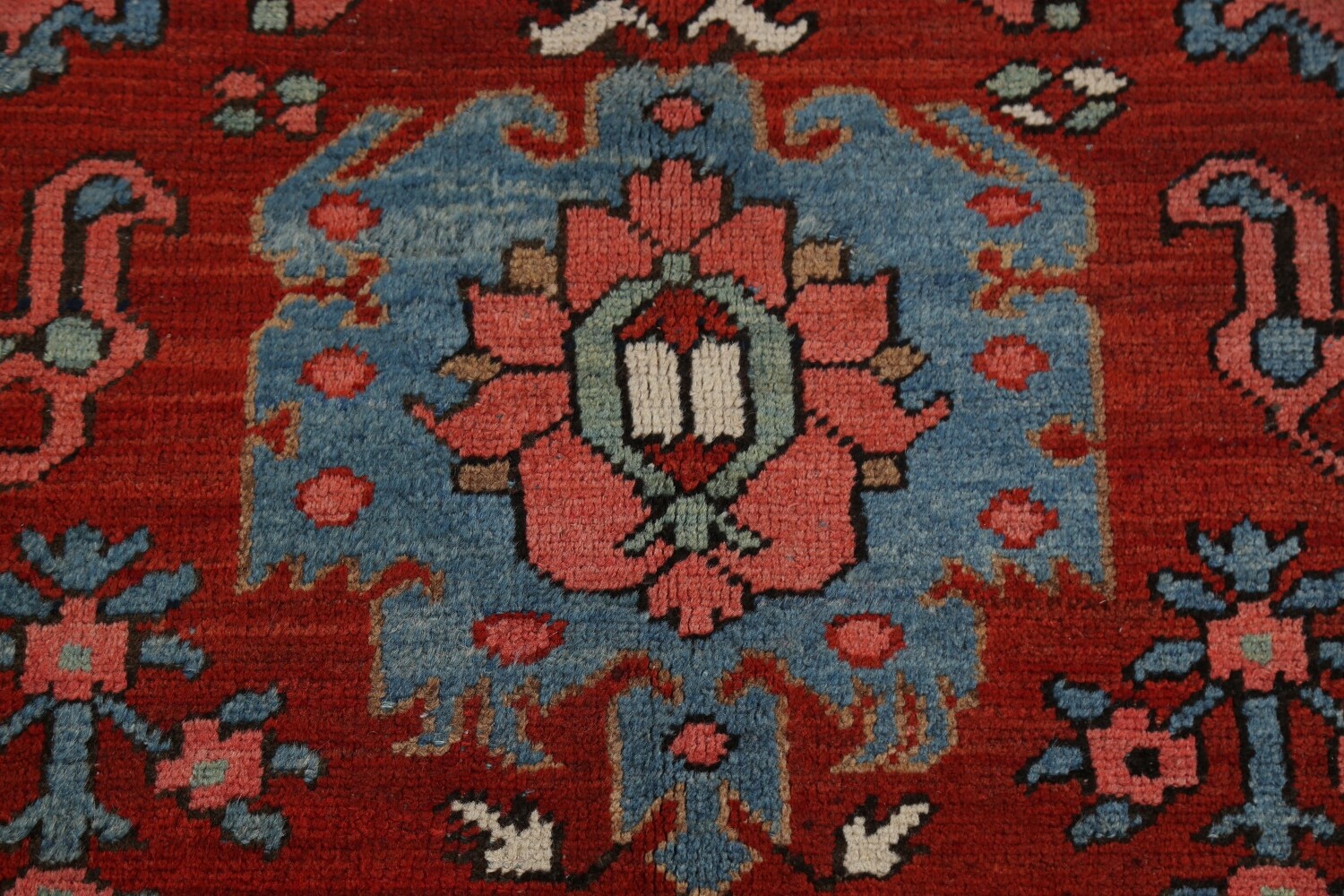 Pre-1900 Antique Heriz Serapi Vegetable Dye Persian Rug 8x12