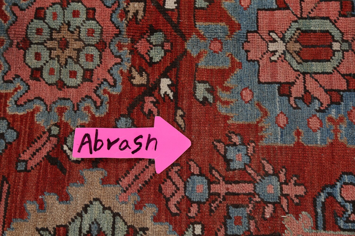 Pre-1900 Antique Heriz Serapi Vegetable Dye Persian Rug 8x12