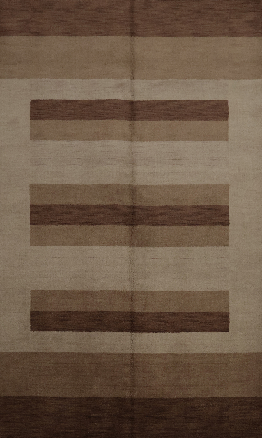 Stylish Toned Gabbeh Area Rug 6x8 with Horizontal Stripe Pattern