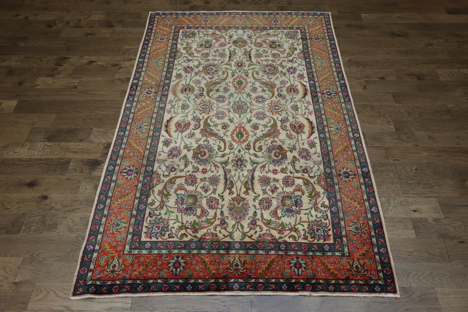 Antique All-Over Floral Tabriz Persian Area Rug 7x11