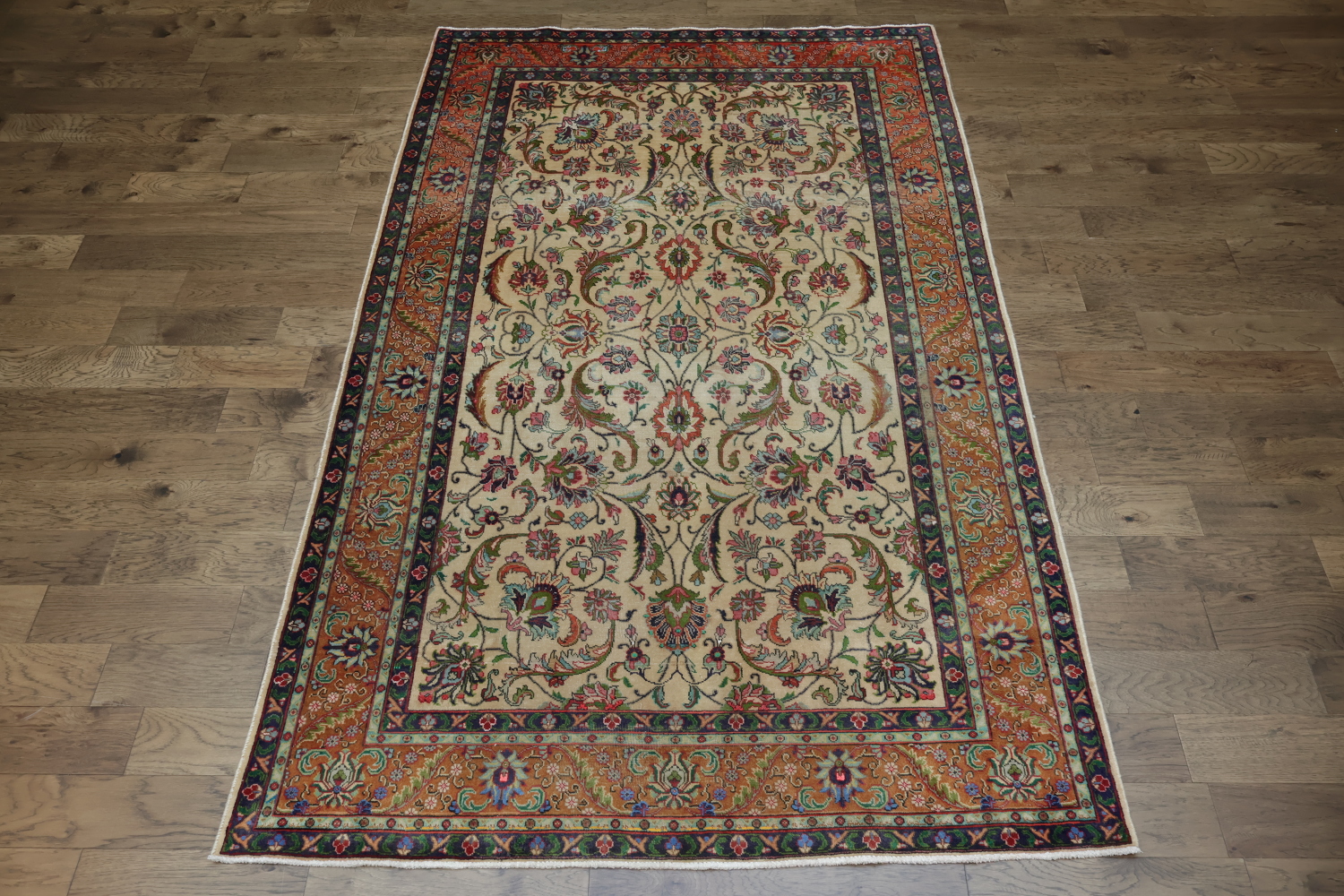 Antique All-Over Floral Tabriz Persian Area Rug 7x11