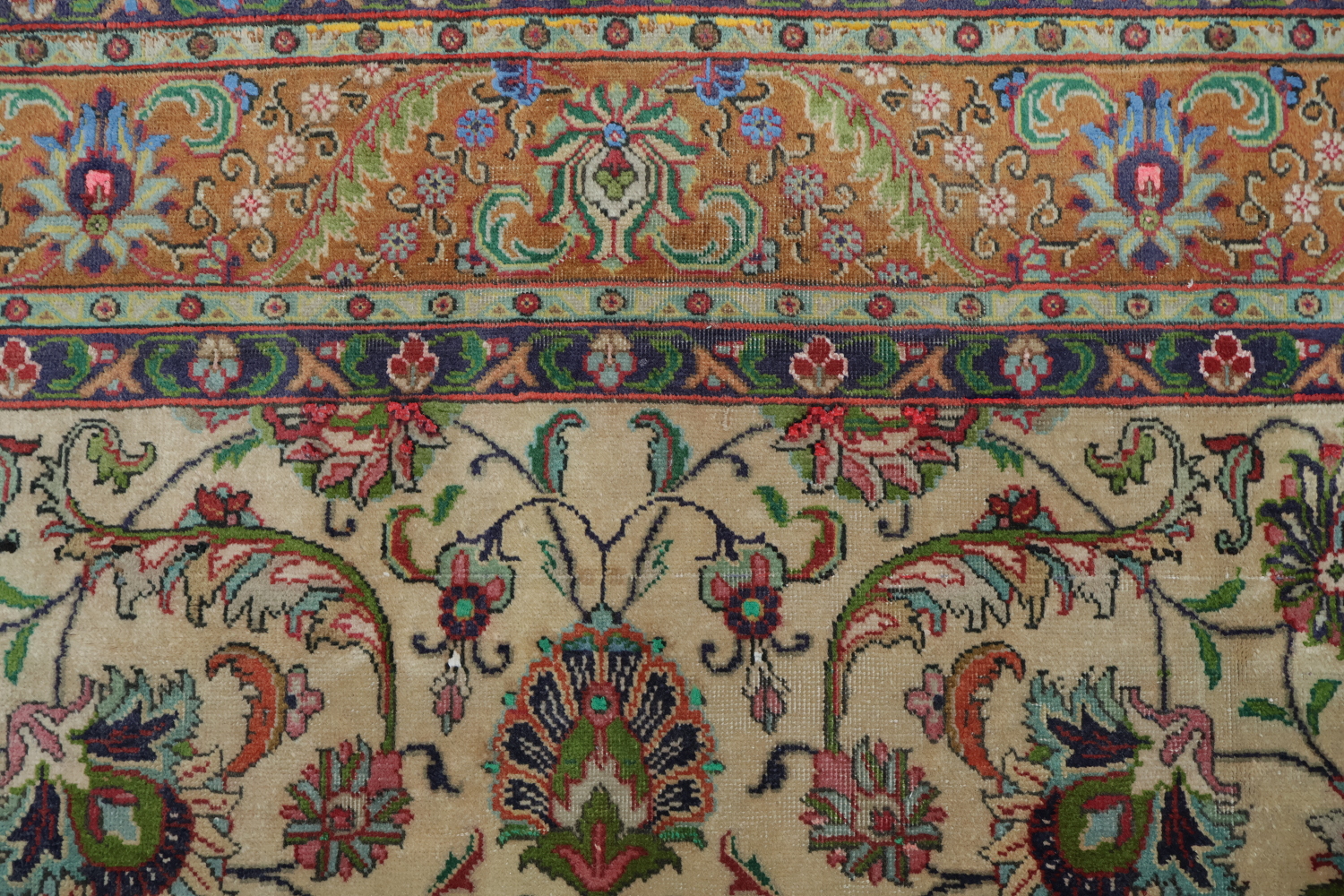 Antique All-Over Floral Tabriz Persian Area Rug 7x11