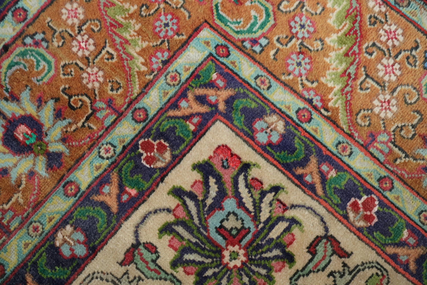 Antique All-Over Floral Tabriz Persian Area Rug 7x11
