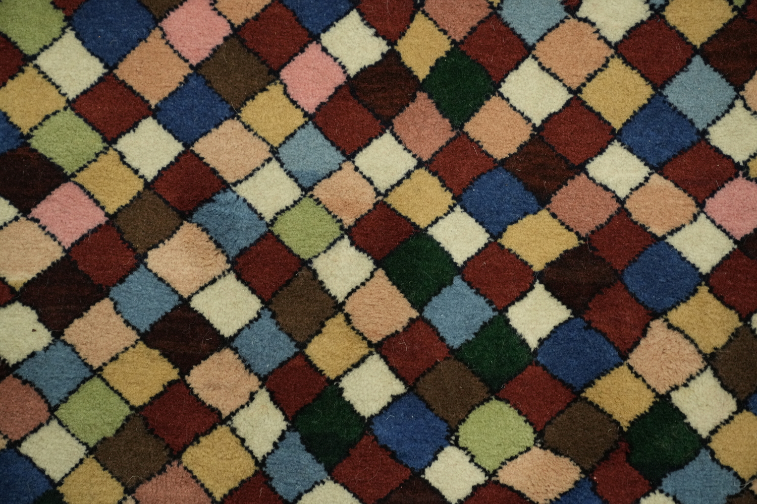 All-Over Checkered Ardebil Persian Runner Rug 4x8
