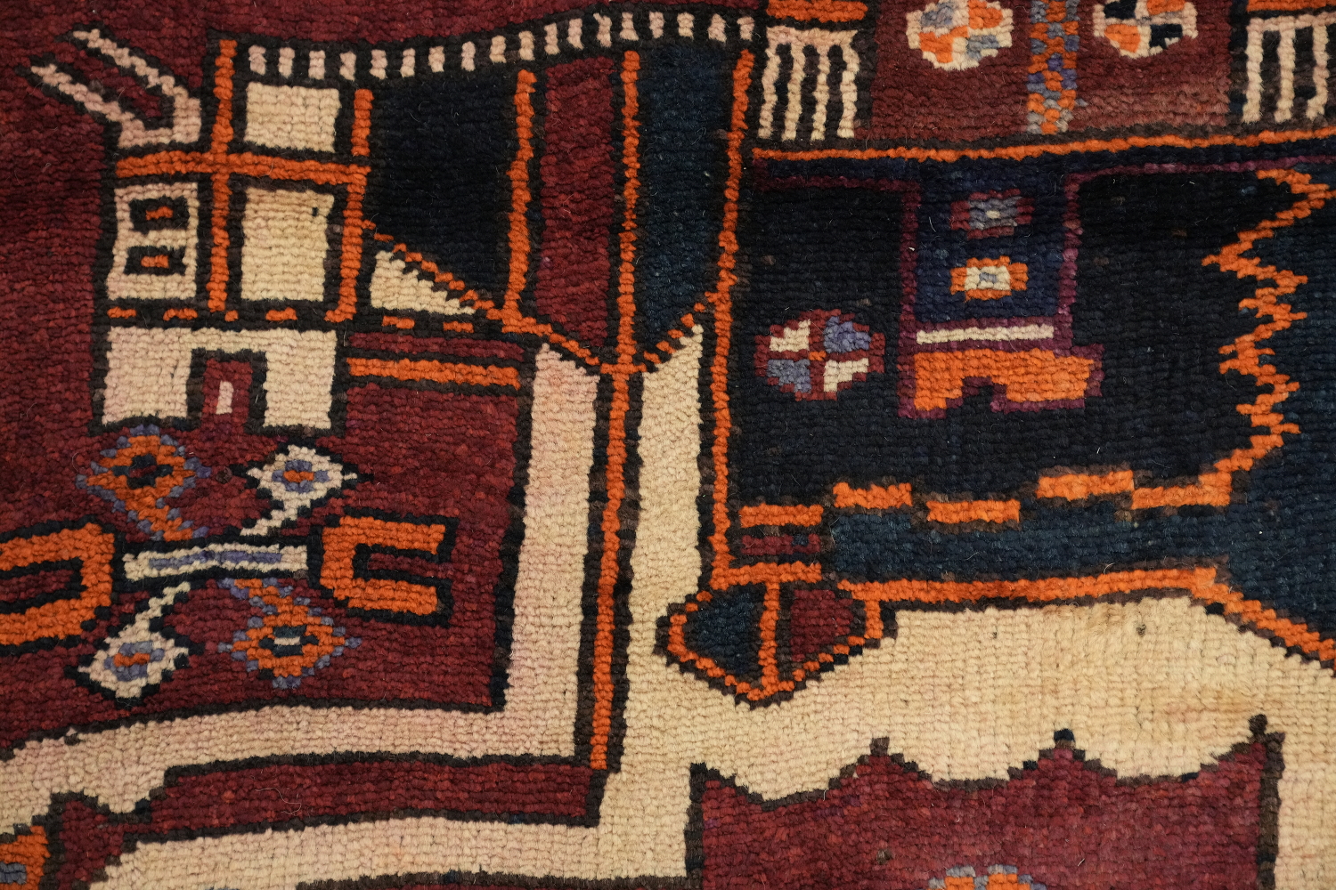 Geometric Red Lori Persian Runner Rug 5x12
