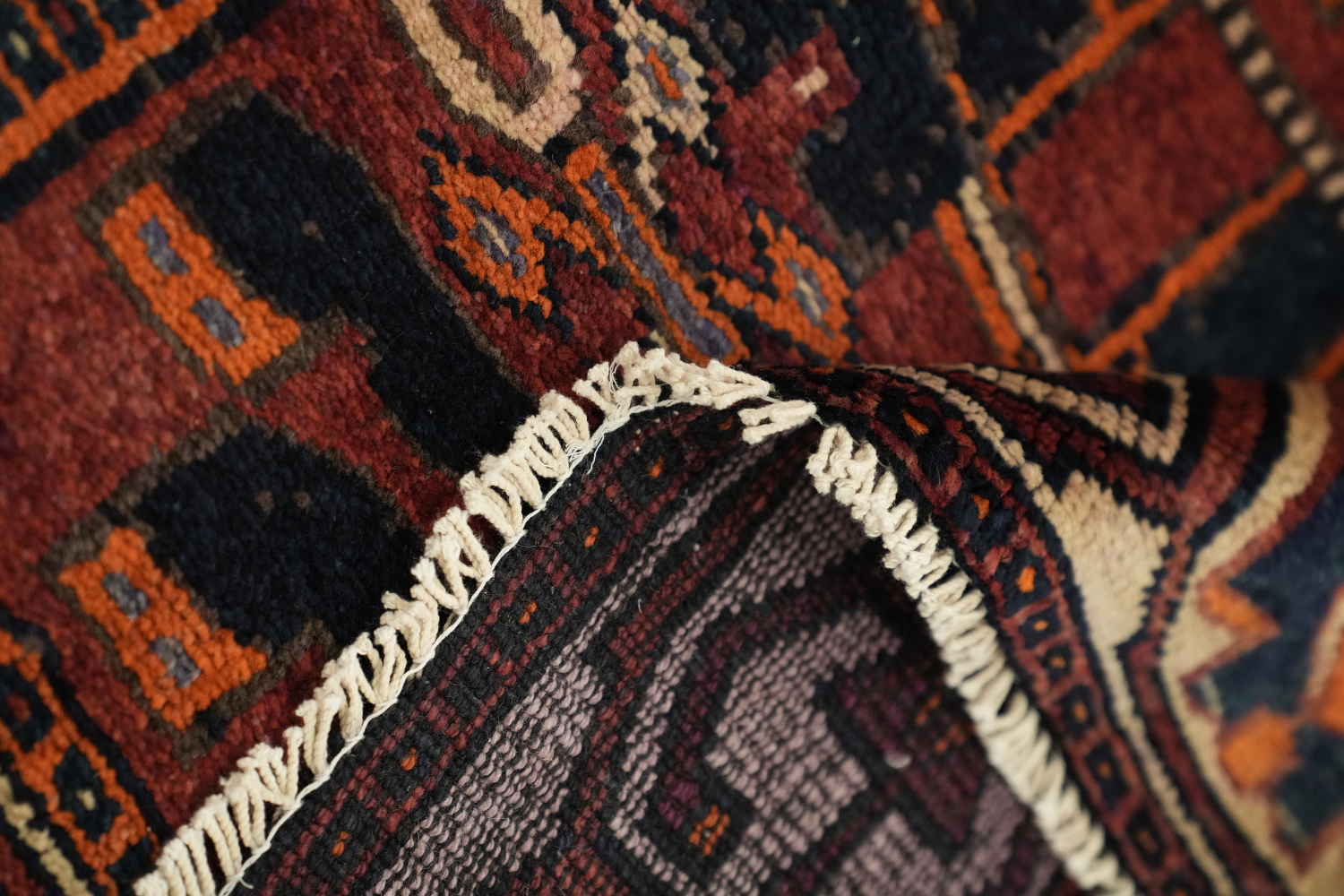 Geometric Red Lori Persian Runner Rug 5x12