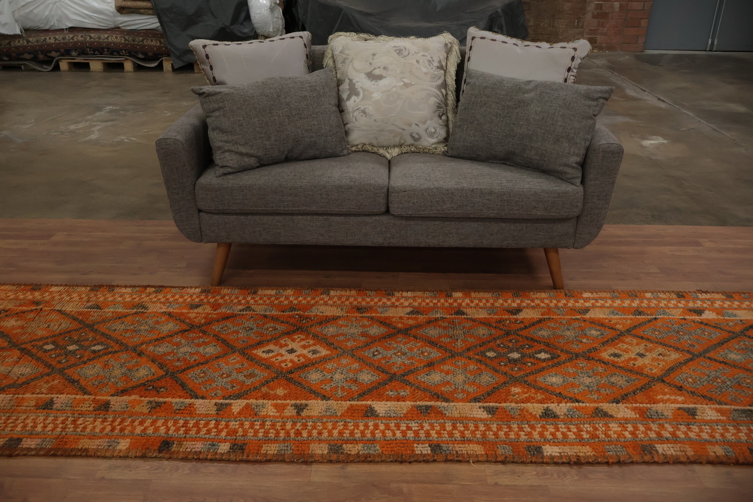 Vintage Geometric Moroccan Oriental Runner Rug 3x15