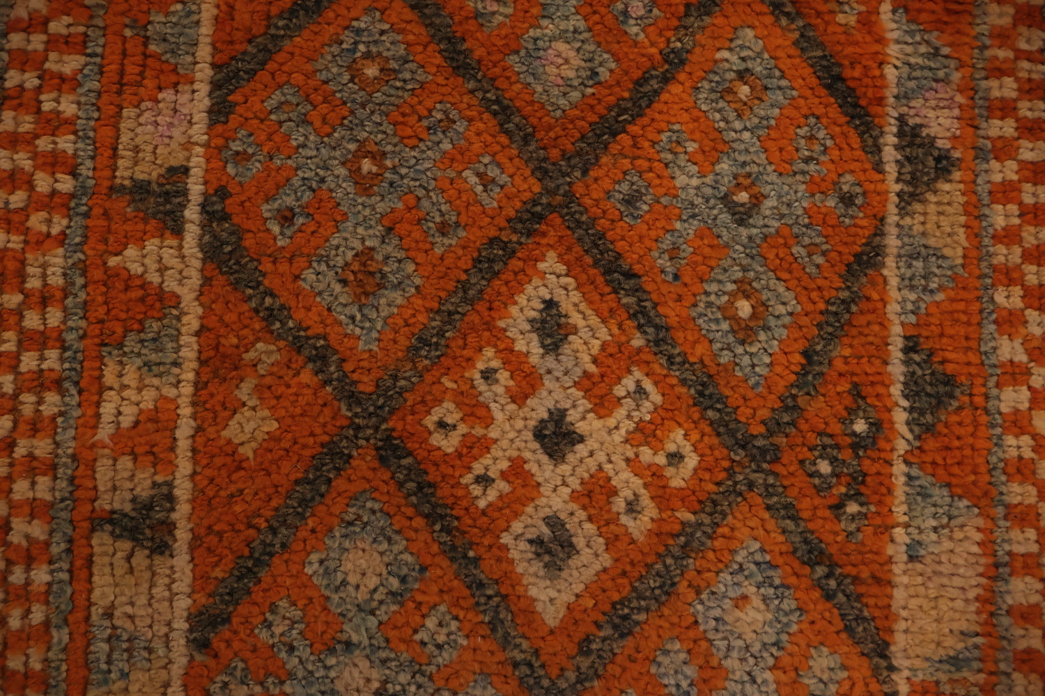 Vintage Geometric Moroccan Oriental Runner Rug 3x15