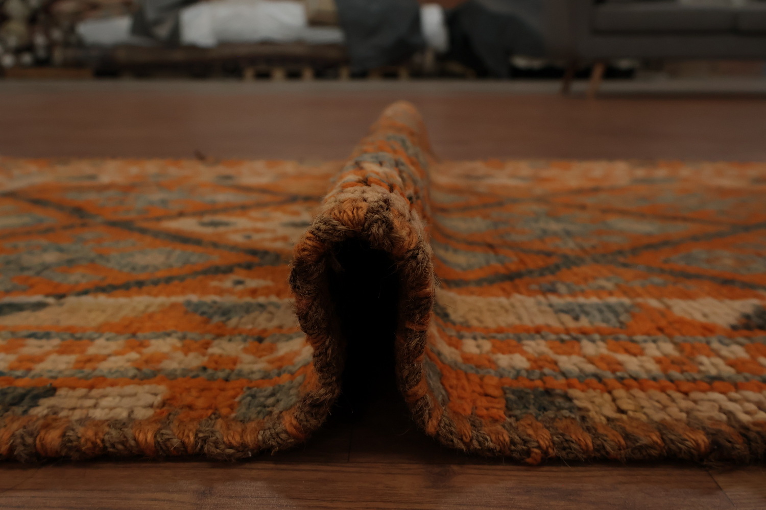 Vintage Geometric Moroccan Oriental Runner Rug 3x15