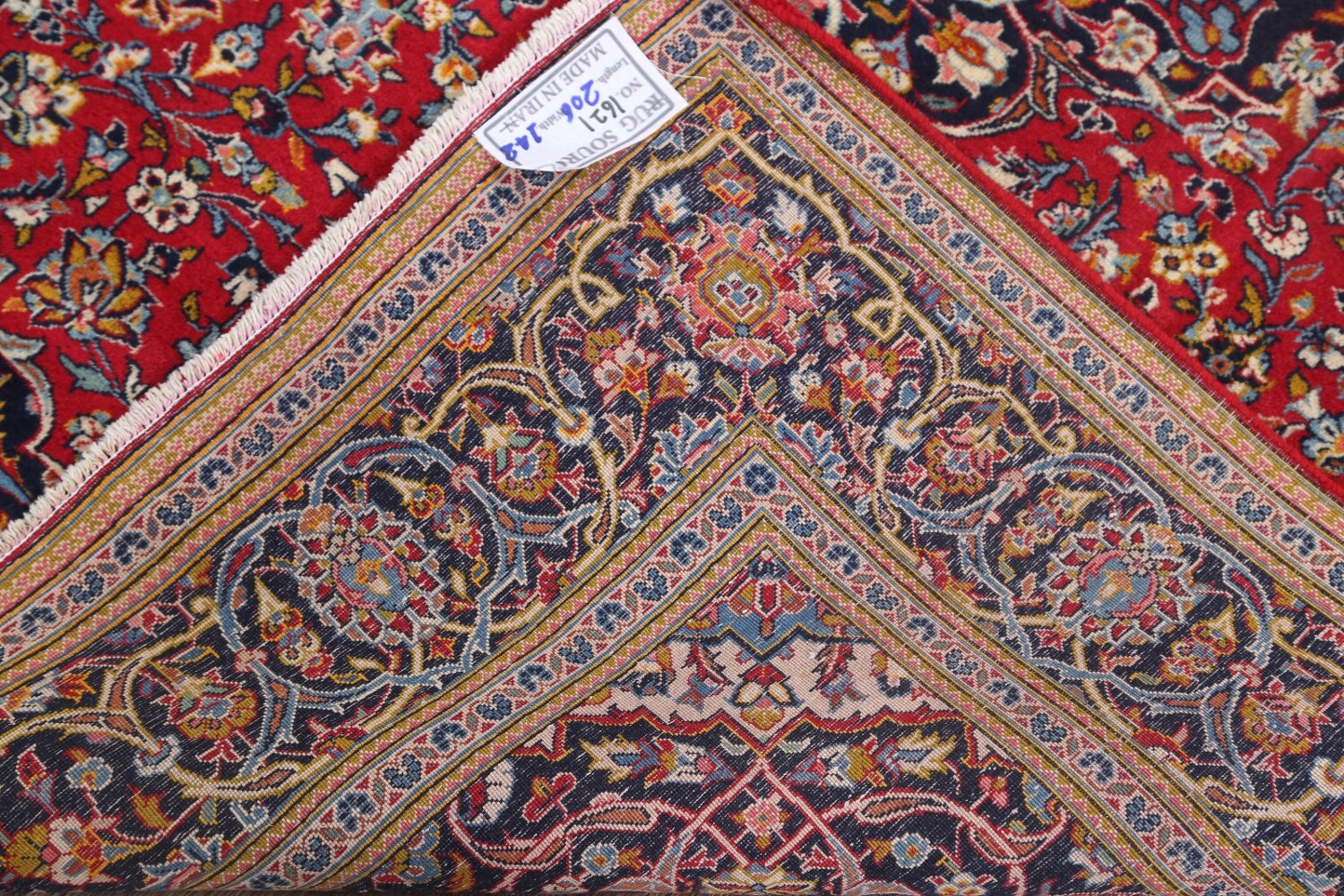 Set of 2 Floral Red Kashan Persian Area Rug 5x7