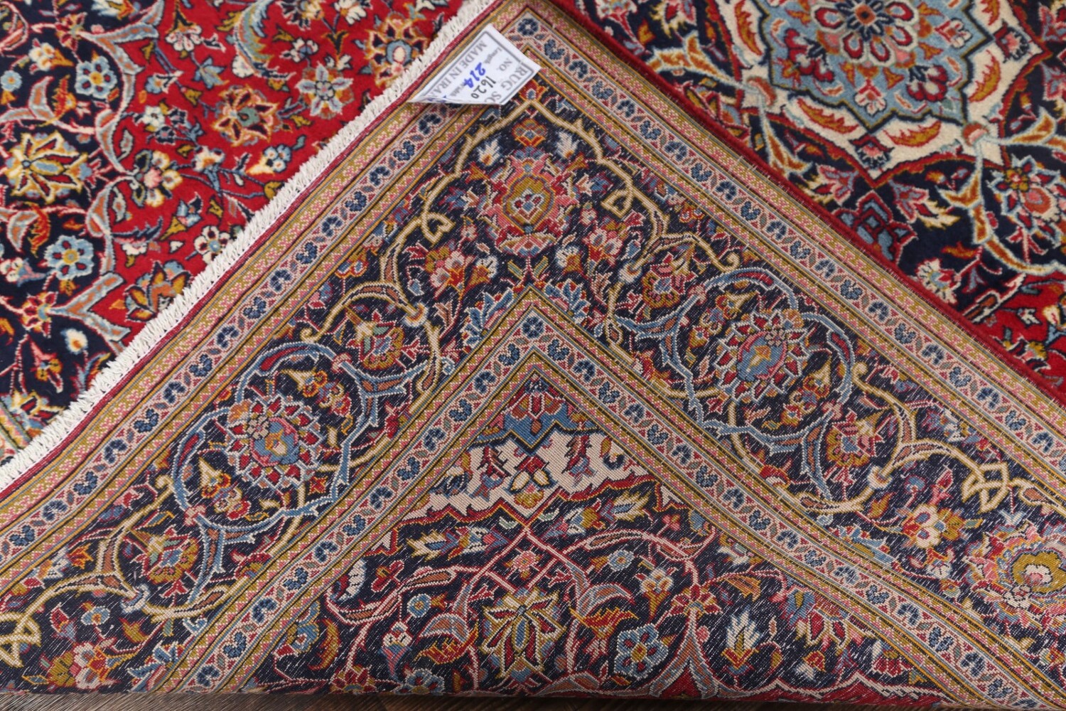 Set of 2 Floral Red Kashan Persian Area Rug 5x7