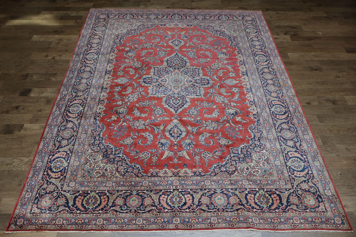 Handcrafted Luxury Kashan Dabir Vegetable Dye Persian Rug 11x14