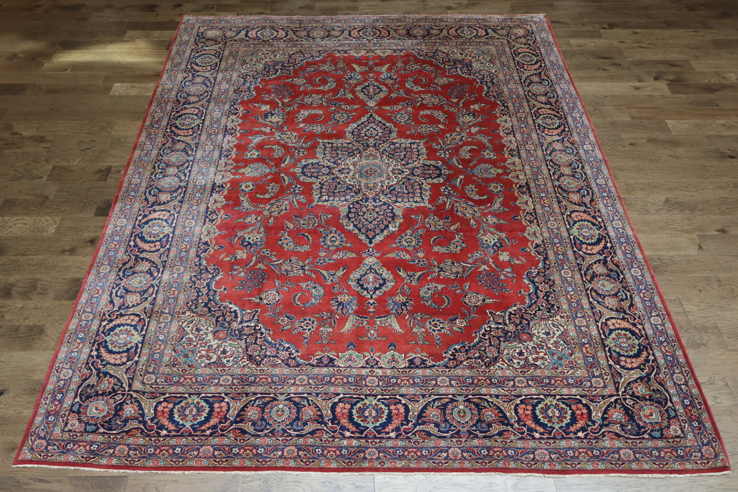 Handcrafted Luxury Kashan Dabir Vegetable Dye Persian Rug 11x14