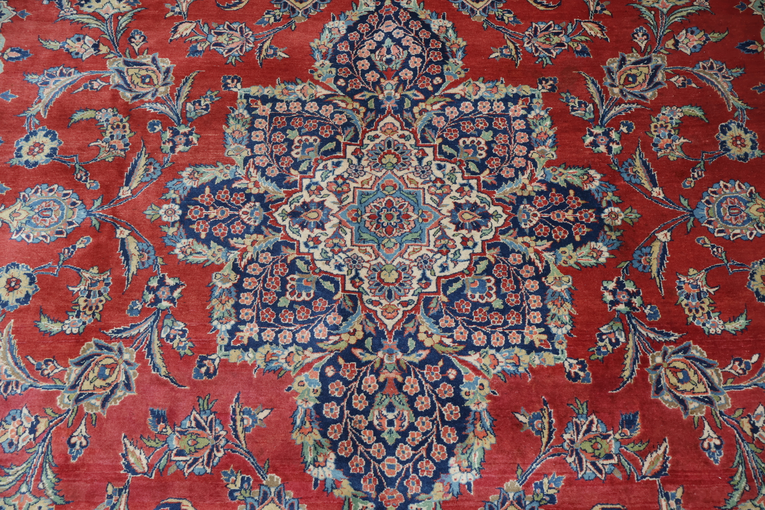 Handcrafted Luxury Kashan Dabir Vegetable Dye Persian Rug 11x14