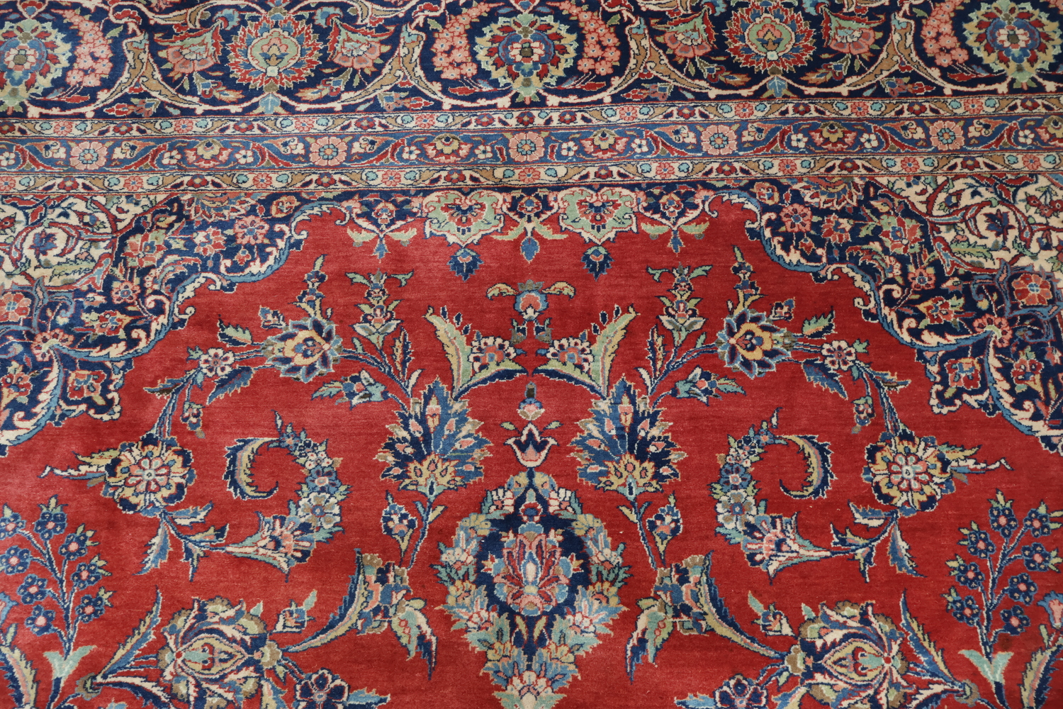 Handcrafted Luxury Kashan Dabir Vegetable Dye Persian Rug 11x14