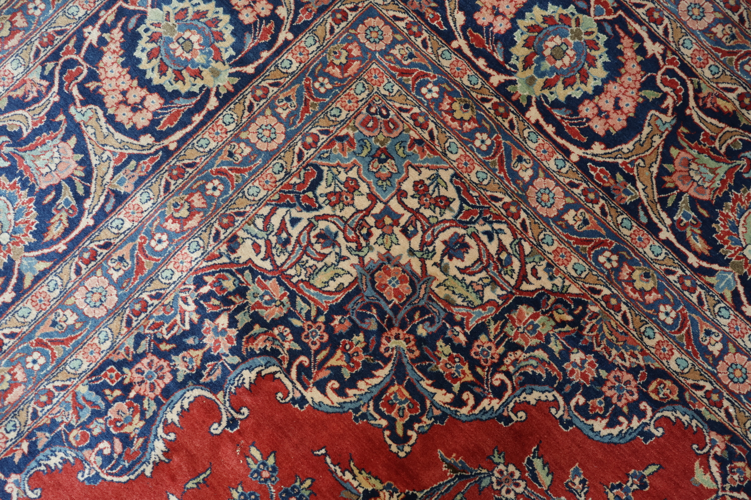 Handcrafted Luxury Kashan Dabir Vegetable Dye Persian Rug 11x14