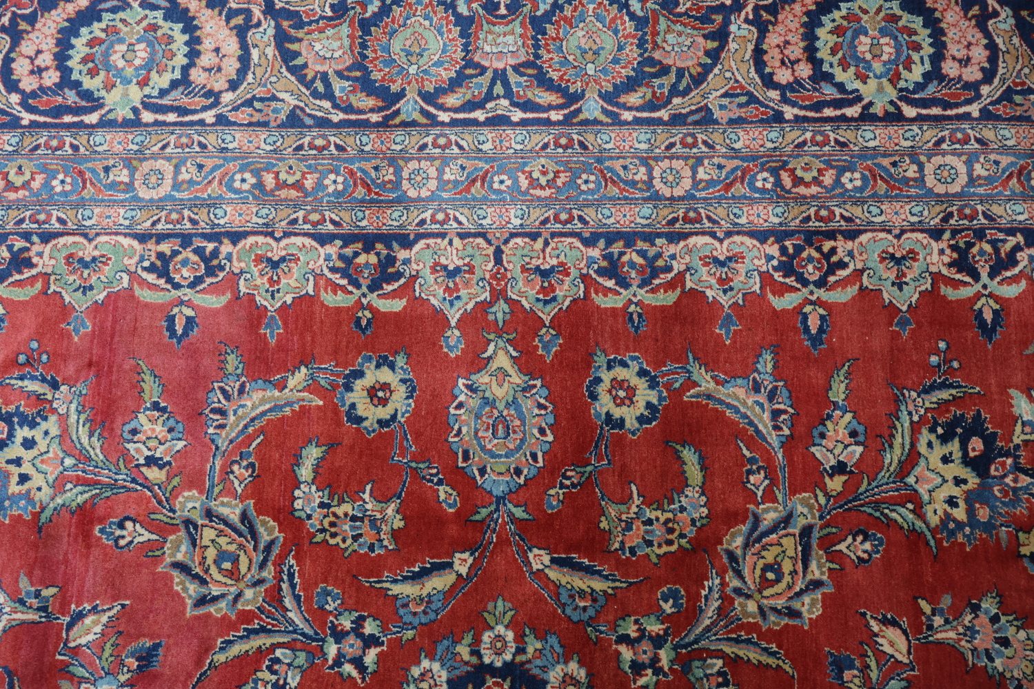 Handcrafted Luxury Kashan Dabir Vegetable Dye Persian Rug 11x14
