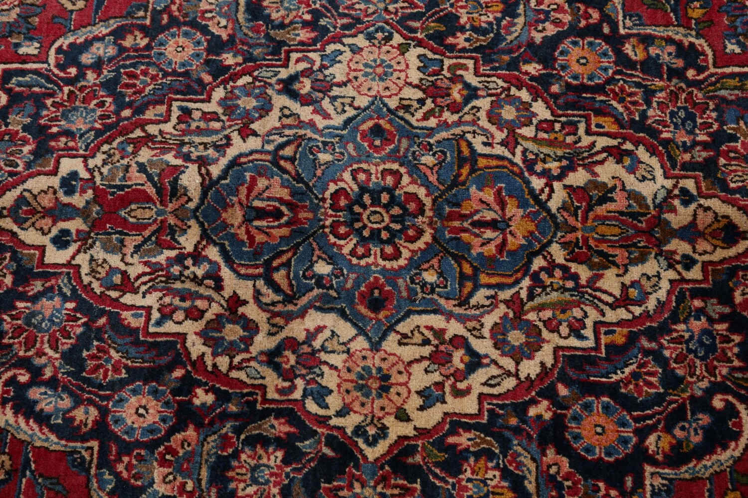 Antique 100% Vegetable Dye Kashan Persian Area Rug 10x15