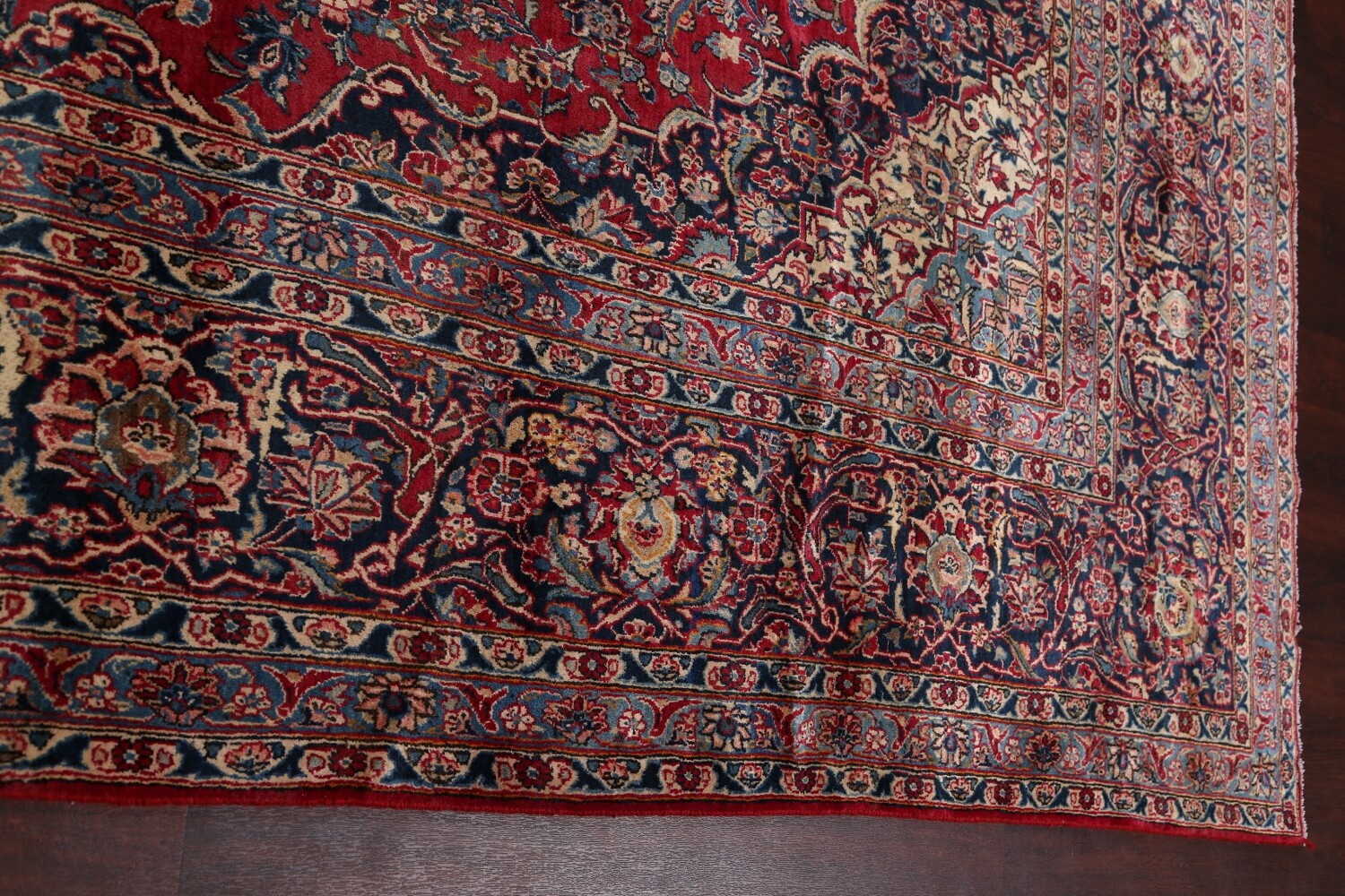 Antique 100% Vegetable Dye Kashan Persian Area Rug 10x15