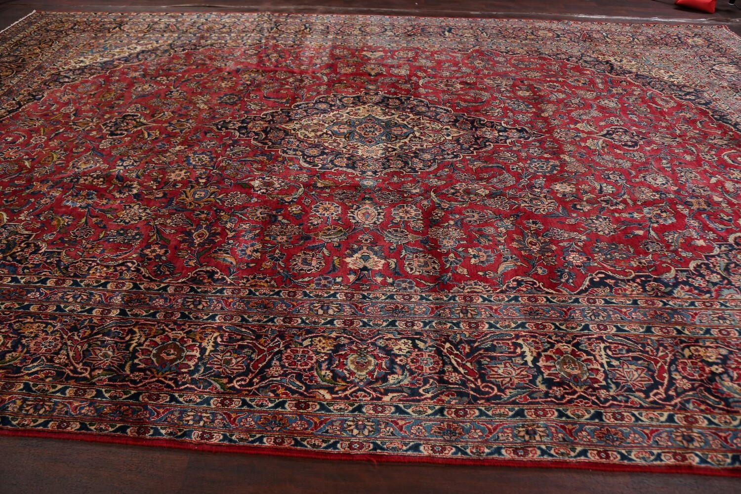 Antique 100% Vegetable Dye Kashan Persian Area Rug 10x15