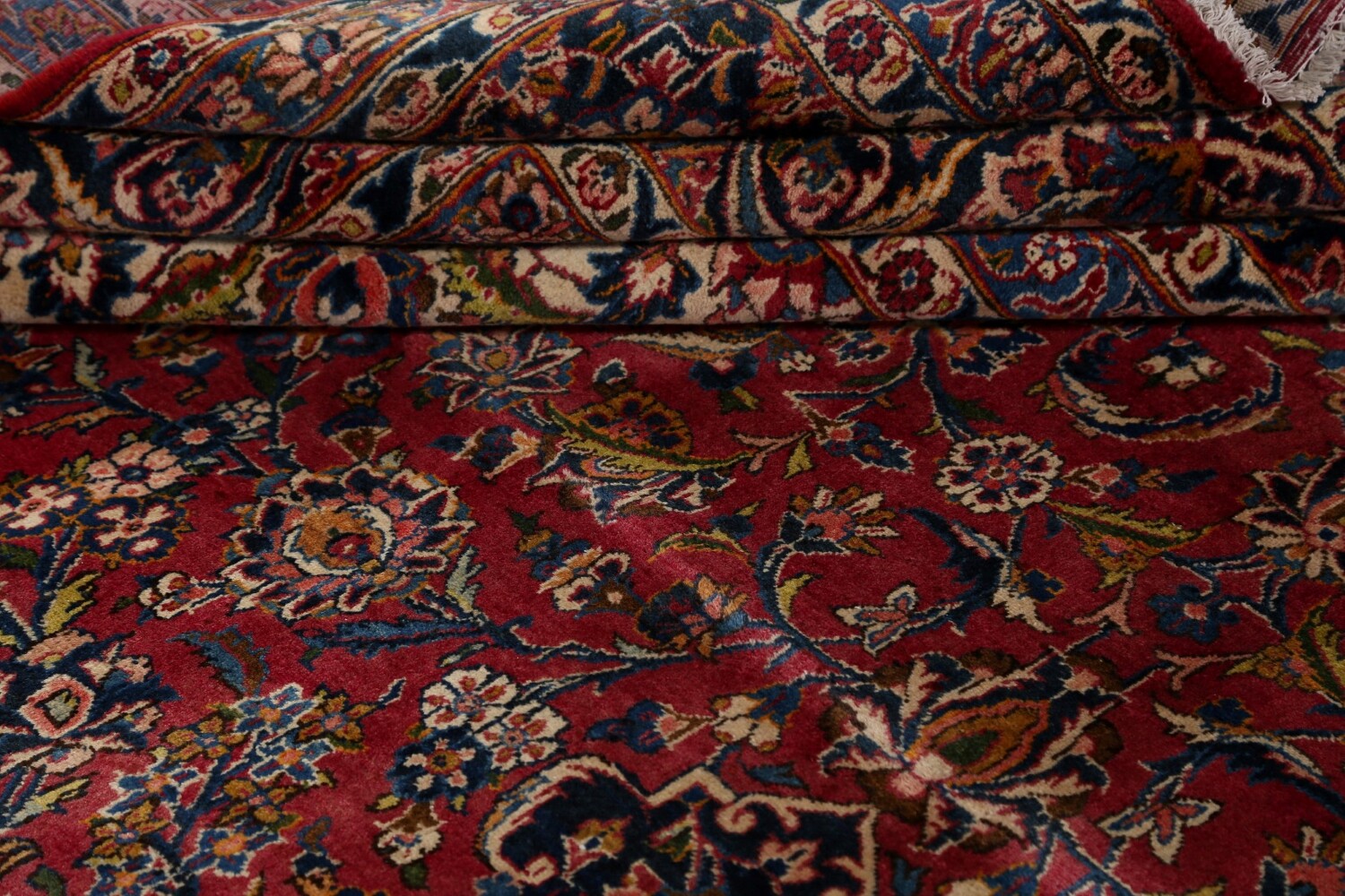 Antique 100% Vegetable Dye Kashan Persian Area Rug 10x15